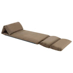 Folding Floor Chair Taupe Microfibre