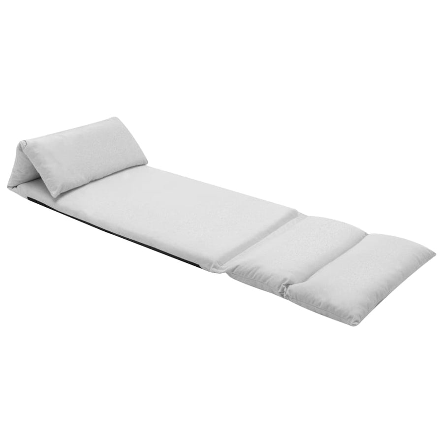 Folding Floor Chair Light Grey Microfibre