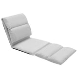 Folding Floor Chair Light Grey Microfibre