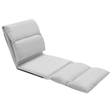 Folding Floor Chair Light Grey Microfibre - Front View