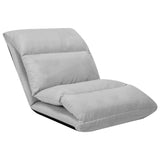Folding Floor Chair Light Grey Microfibre - Side View
