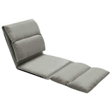 Folding Floor Chair Dark Grey Microfibre - Front View