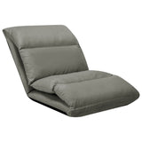 Folding Floor Chair Dark Grey Microfibre - Side View
