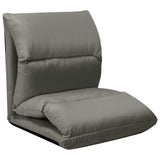 Folding Floor Chair Dark Grey Microfibre - Top-Down View