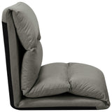 Folding Floor Chair Dark Grey Microfibre - Rear View