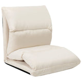 Folding Floor Chair Cream Microfibre - Top-Down View