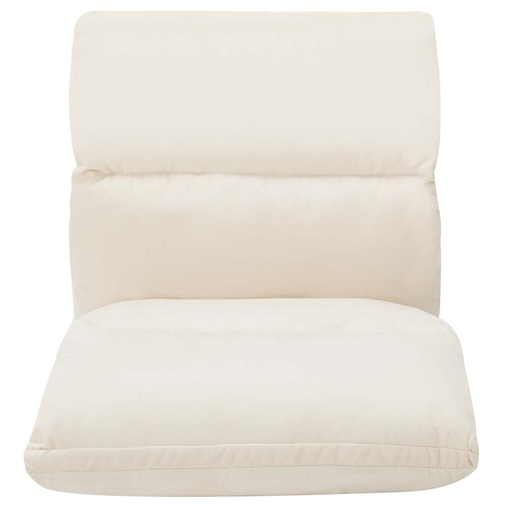 Folding Floor Chair Cream Microfibre