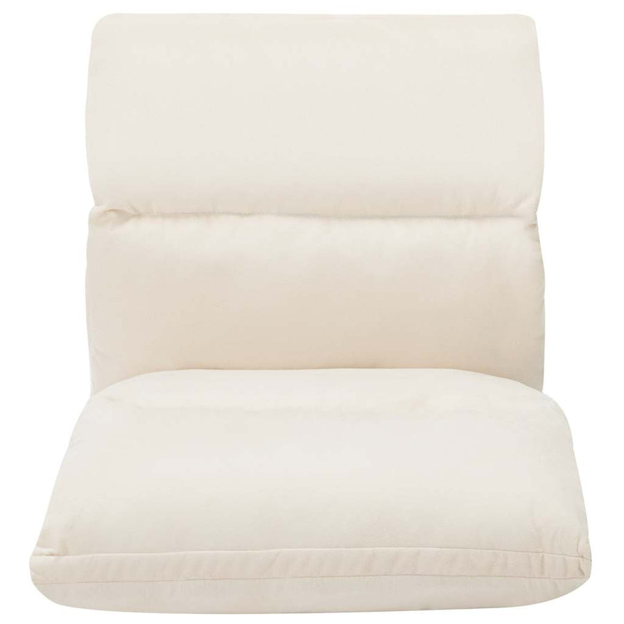 Folding Floor Chair Cream Microfibre