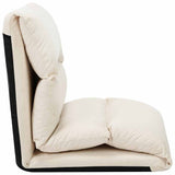 Folding Floor Chair Cream Microfibre