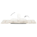 Folding Floor Chair Cream Microfibre