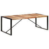Dining Table 220x100x75 cm Solid Wood - Low Angle