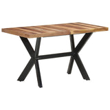 Dining Table 140x70x75 cm Solid Wood with Honey Finish - Close-Up Angle