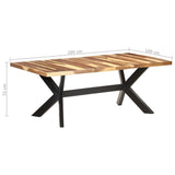 Dining Table 200x100x75 cm Solid Wood with Honey Finish - Close-Up Angle