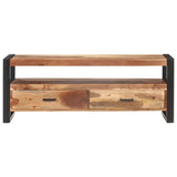 TV Cabinet 120x35x45 cm Solid Wood with Honey Finish - Side View