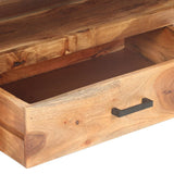 TV Cabinet 120x35x45 cm Solid Wood with Honey Finish - Rear View
