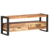 TV Cabinet 120x35x45 cm Solid Wood with Honey Finish - Low Angle