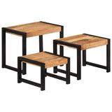 Nesting Tables 3 pcs Solid Wood
