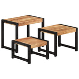 Nesting Tables 3 pcs Solid Wood