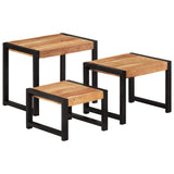 Nesting Tables 3 pcs Solid Wood - Extra Image