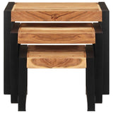 Nesting Tables 3 pcs Solid Wood - Top-Down View
