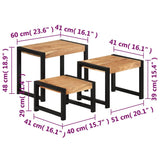 Nesting Tables 3 pcs Solid Wood - Extra Image