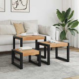 Nesting Tables 3 pcs Solid Wood