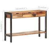 Sideboard 110x35x75 cm Solid Wood - Close-Up Angle