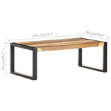 Coffee Table 110x60x40 cm Solid Wood - Rear View