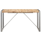 Dining Table 140x70x75 cm Solid Wood Mango - Front View