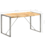 Dining Table 140x70x75 cm Solid Wood Mango - Close-Up Angle