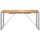Dining Table 160x80x75 cm Solid Wood Mango - Front View