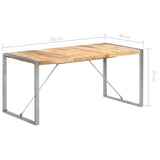 Dining Table 160x80x75 cm Solid Wood Mango - Close-Up Angle