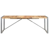 Dining Table 220x100x75 cm Solid Wood Mango - Front View
