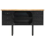 Sideboard 110x30x65 cm Solid Rough Mango Wood and Steel - Front View