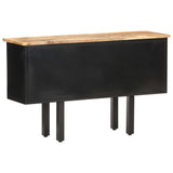 Sideboard 110x30x65 cm Solid Rough Mango Wood and Steel - Side View