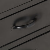 Sideboard 110x30x65 cm Solid Rough Mango Wood and Steel - 45-Degree Angle