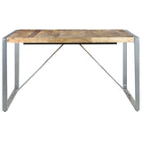 Dining Table 140x140x75 cm Solid Wood Mango - Front View