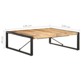 Coffee Table 120x120x40 cm Solid Wood Mango - Rear View
