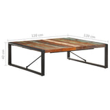 Coffee Table 120x120x40 cm Solid Wood Reclaimed - Rear View