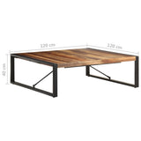 Coffee Table 120x120x40 cm Solid Wood - Rear View
