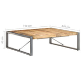 Coffee Table 120x120x40 cm Solid Wood Mango - Rear View