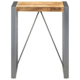 Dining Table 60x60x75 cm Solid Rough Mango Wood - Front View