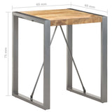 Dining Table 60x60x75 cm Solid Rough Mango Wood - 45-Degree Angle