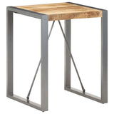 Dining Table 60x60x75 cm Solid Rough Mango Wood - Rear View