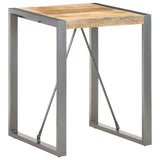 Dining Table 60x60x75 cm Solid Rough Mango Wood - Close-Up Angle