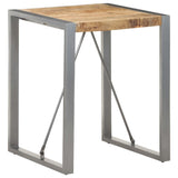Dining Table 60x60x75 cm Solid Rough Mango Wood - Low Angle