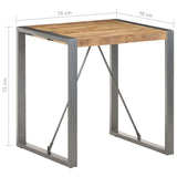 Dining Table 70x70x75 cm Solid Wood Mango - 45-Degree Angle