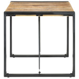 Dining Table 80x80x75 cm Rough Mango Wood - Side View