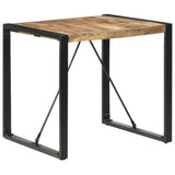Dining Table 80x80x75 cm Rough Mango Wood - Rear View