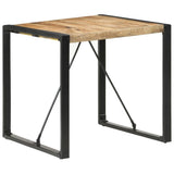 Dining Table 80x80x75 cm Rough Mango Wood - Close-Up Angle
